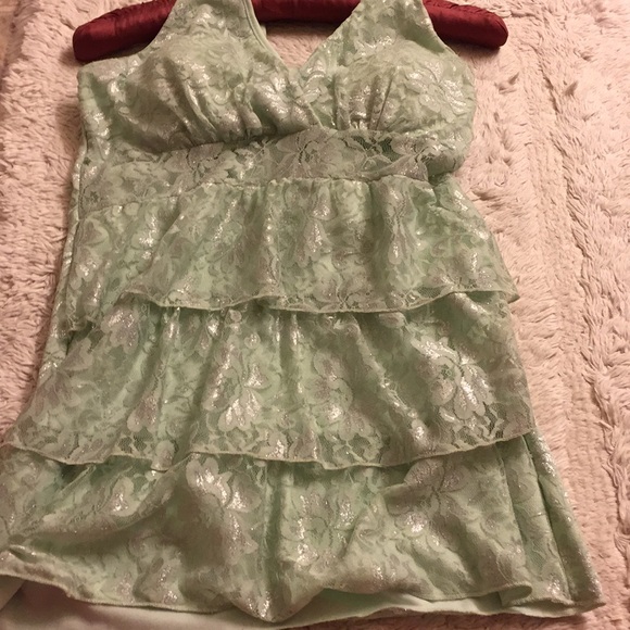 Light green halter lace blouse - Picture 1 of 7